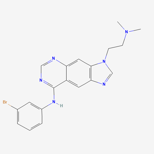 Molecular Structure of 174709-31-0 (N-(3-bromophenyl)-3-[2-(dimethylamino)ethyl]-3H-imidazo[4,5-g]quinazolin-8-amine)