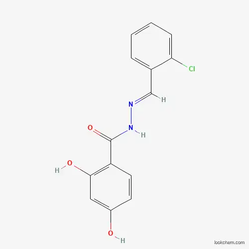 Molecular Structure of 304481-37-6 (N'-(2-chlorobenzylidene)-2,4-dihydroxybenzohydrazide)