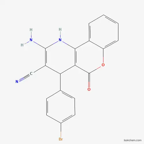 Molecular Structure of 329056-12-4 (2-Amino-4-(4-bromophenyl)-5-oxo-1,4-dihydro[1]benzopyrano[4,3-b]pyridine-3-carbonitrile)