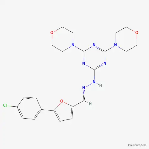 Molecular Structure of 331253-69-1 (5-(4-Chlorophenyl)-2-furancarboxaldehyde 2-(4,6-di-4-morpholinyl-1,3,5-triazin-2-yl)hydrazone)
