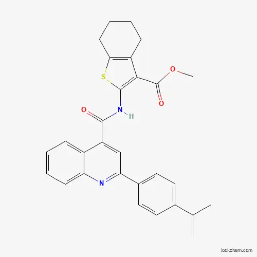 Molecular Structure of 351157-56-7 (Methyl 2-({[2-(4-isopropylphenyl)quinolin-4-yl]carbonyl}amino)-4,5,6,7-tetrahydro-1-benzothiophene-3-carboxylate)