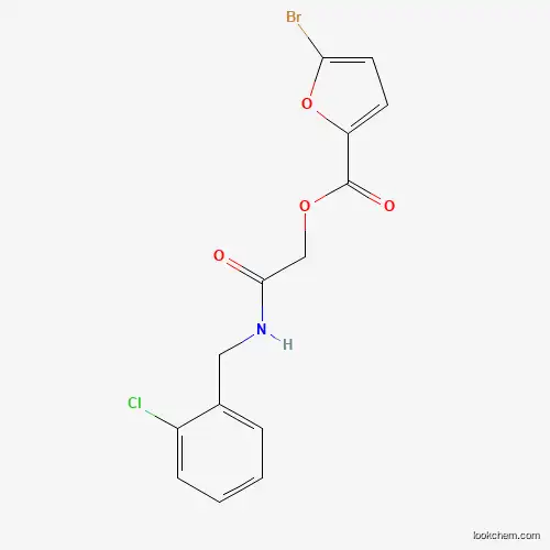 Molecular Structure of 386277-36-7 ({[(2-Chlorophenyl)methyl]carbamoyl}methyl 5-bromofuran-2-carboxylate)