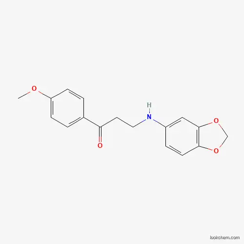 Molecular Structure of 477333-89-4 (3-(1,3-Benzodioxol-5-ylamino)-1-(4-methoxyphenyl)-1-propanone)
