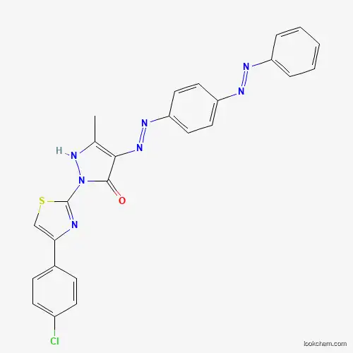Molecular Structure of 482281-21-0 ((4Z)-2-[4-(4-chlorophenyl)-1,3-thiazol-2-yl]-5-methyl-4-(2-{4-[(E)-phenyldiazenyl]phenyl}hydrazinylidene)-2,4-dihydro-3H-pyrazol-3-one)