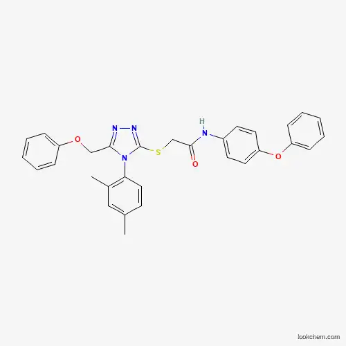 Molecular Structure of 539808-92-9 (2-{[4-(2,4-dimethylphenyl)-5-(phenoxymethyl)-4H-1,2,4-triazol-3-yl]sulfanyl}-N-(4-phenoxyphenyl)acetamide)