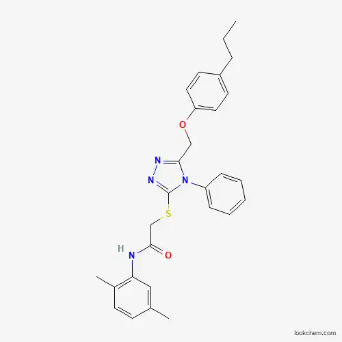 Molecular Structure of 539809-12-6 (N-(2,5-dimethylphenyl)-2-({4-phenyl-5-[(4-propylphenoxy)methyl]-4H-1,2,4-triazol-3-yl}sulfanyl)acetamide)