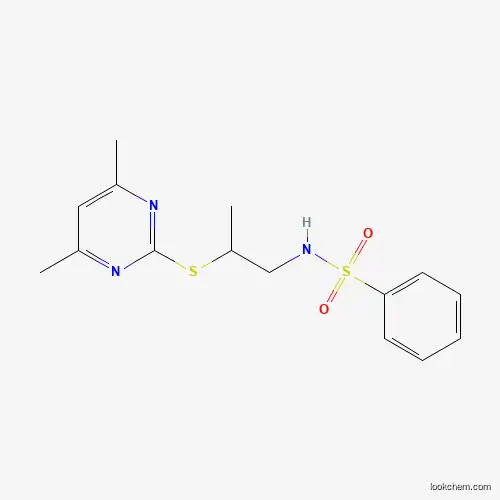 Molecular Structure of 554406-93-8 (N-[2-(4,6-dimethylpyrimidin-2-yl)sulfanylpropyl]benzenesulfonamide)