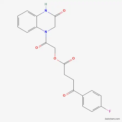 Molecular Structure of 569332-90-7 ([2-Oxo-2-(3-oxo-2,4-dihydroquinoxalin-1-yl)ethyl] 4-(4-fluorophenyl)-4-oxobutanoate)