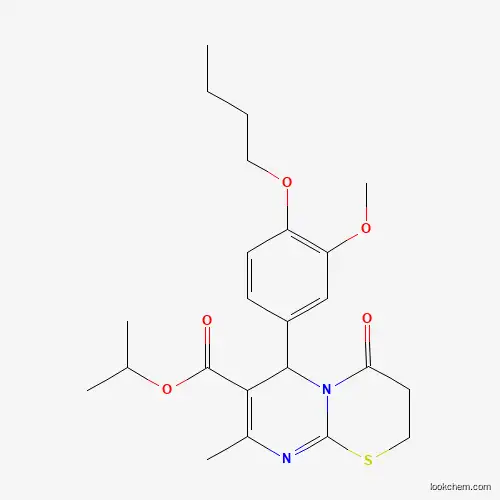 Molecular Structure of 618411-07-7 (Isopropyl 6-(4-butoxy-3-methoxyphenyl)-8-methyl-4-oxo-3,4-dihydro-2H,6H-pyrimido[2,1-B][1,3]thiazine-7-carboxylate)