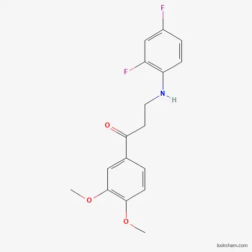 Molecular Structure of 763116-77-4 (3-(2,4-Difluoroanilino)-1-(3,4-dimethoxyphenyl)-1-propanone)