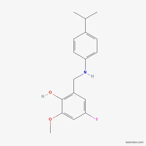 Molecular Structure of 763132-47-4 (4-Iodo-2-[(4-isopropylanilino)methyl]-6-methoxybenzenol)
