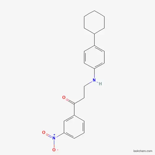 Molecular Structure of 882748-74-5 (3-(4-Cyclohexylanilino)-1-(3-nitrophenyl)-1-propanone)