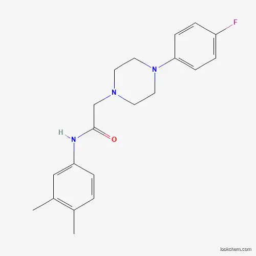 Molecular Structure of 882749-24-8 (N-(3,4-dimethylphenyl)-2-[4-(4-fluorophenyl)piperazin-1-yl]acetamide)