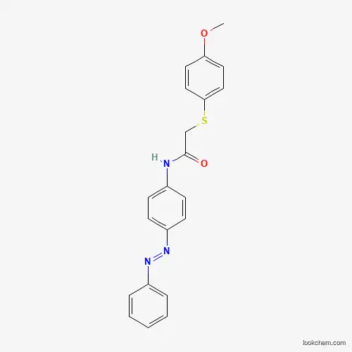 Molecular Structure of 1003526-53-1 ((E)-2-((4-methoxyphenyl)thio)-N-(4-(phenyldiazenyl)phenyl)acetamide)