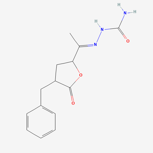 Molecular Structure of 100720-24-9 ((2E)-2-[1-(4-benzyl-5-oxotetrahydrofuran-2-yl)ethylidene]hydrazinecarboxamide)