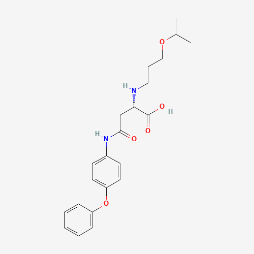 Molecular Structure of 1048008-26-9 ((2S)-4-oxo-4-(4-phenoxyanilino)-2-(3-propan-2-yloxypropylamino)butanoic acid)