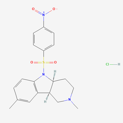 Molecular Structure of 1049752-48-8 ((4aS,9bR)-2,8-Dimethyl-5-(4-nitro-benzenesulfonyl)-2,3,4,4a,5,9b-hexahydro-1H-pyrido[4,3-b]indole)
