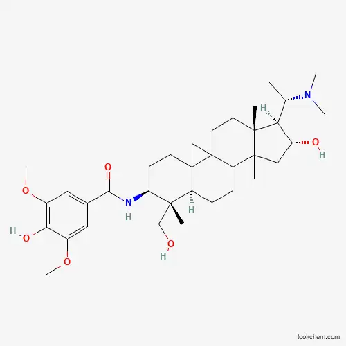 Molecular Structure of 115392-78-4 (N-[20-(Dimethylamino)-16-hydroxy-4-(hydroxymethyl)-4,14-dimethyl-9,19-cyclopregnan-3-yl]-4-hydroxy-3,5-dimethoxybenzene-1-carboximidic acid)
