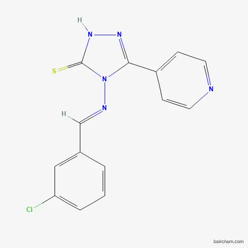 Molecular Structure of 1360432-42-3 (4-[(E)-(3-chlorophenyl)methylideneamino]-3-pyridin-4-yl-1H-1,2,4-triazole-5-thione)