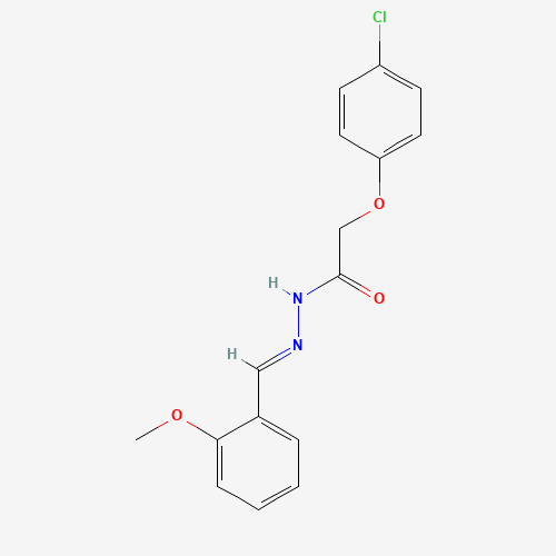 Molecular Structure of 194425-19-9 (2-(4-chlorophenoxy)-N'-(2-methoxybenzylidene)acetohydrazide)