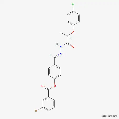 Molecular Structure of 303088-28-0 (4-(2-(2-(4-Chlorophenoxy)propanoyl)carbohydrazonoyl)phenyl 3-bromobenzoate)