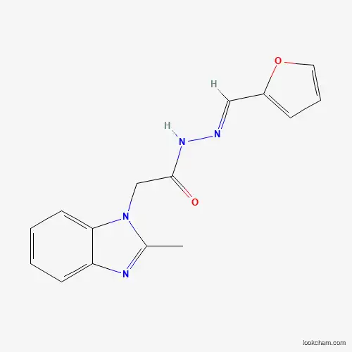 Molecular Structure of 303093-86-9 (N'-(2-Furylmethylene)-2-(2-methyl-1H-benzimidazol-1-YL)acetohydrazide)
