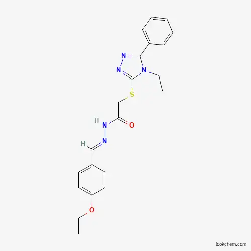 Molecular Structure of 306753-18-4 (N'-(4-Ethoxybenzylidene)-2-((4-ethyl-5-phenyl-4H-1,2,4-triazol-3-yl)thio)acetohydrazide)