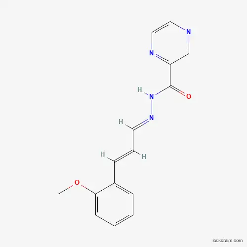 Molecular Structure of 307328-07-0 (N-[(E)-[(E)-3-(2-methoxyphenyl)prop-2-enylidene]amino]pyrazine-2-carboxamide)