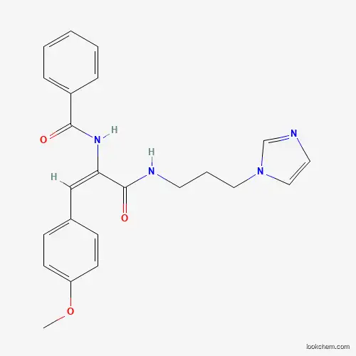 Molecular Structure of 324561-94-6 (N-(3-((3-(1H-Imidazol-1-yl)propyl)amino)-1-(4-methoxyphenyl)-3-oxoprop-1-en-2-yl)benzamide)
