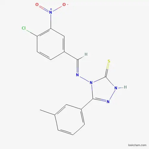 Molecular Structure of 478256-23-4 (4-((4-Chloro-3-nitrobenzylidene)amino)-3-(m-tolyl)-1H-1,2,4-triazole-5(4H)-thione)