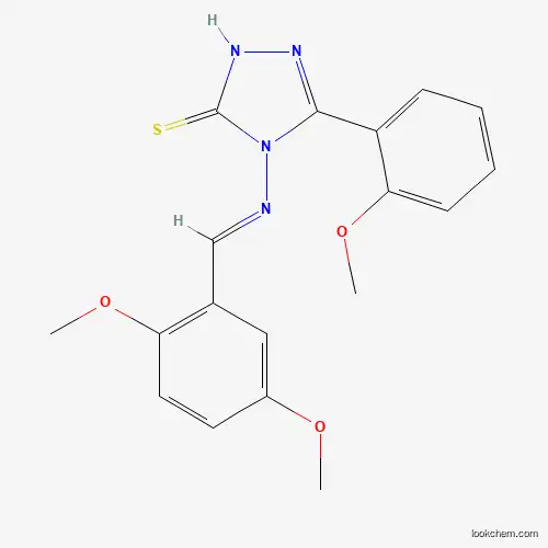 Molecular Structure of 478256-61-0 (4-{[(E)-(2,5-dimethoxyphenyl)methylidene]amino}-5-(2-methoxyphenyl)-4H-1,2,4-triazole-3-thiol)