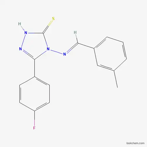 Molecular Structure of 677016-30-7 (5-(4-Fluorophenyl)-4-((3-methylbenzylidene)amino)-4H-1,2,4-triazole-3-thiol)