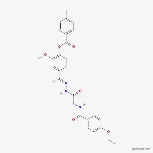 Molecular Structure of 765303-44-4 (4-(2-(((4-Ethoxybenzoyl)amino)AC)carbohydrazonoyl)-2-meo-phenyl 4-methylbenzoate)