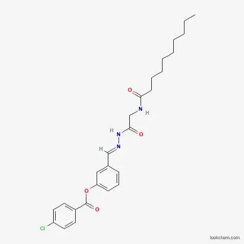 Molecular Structure of 767289-01-0 (3-(2-((Decanoylamino)acetyl)carbohydrazonoyl)phenyl 4-chlorobenzoate)