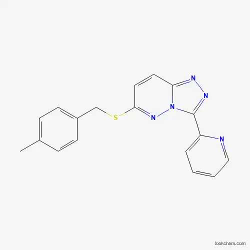 Molecular Structure of 868968-02-9 (6-[(4-Methylphenyl)methylsulfanyl]-3-pyridin-2-yl-[1,2,4]triazolo[4,3-b]pyridazine)