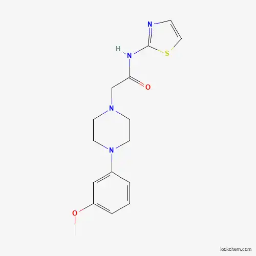 Molecular Structure of 879626-61-6 (2-[4-(3-methoxyphenyl)piperazin-1-yl]-N-(1,3-thiazol-2-yl)acetamide)