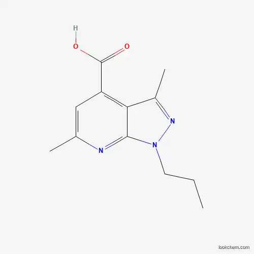 Molecular Structure of 886503-39-5 (3,6-dimethyl-1-propyl-1H-pyrazolo[3,4-b]pyridine-4-carboxylic acid)