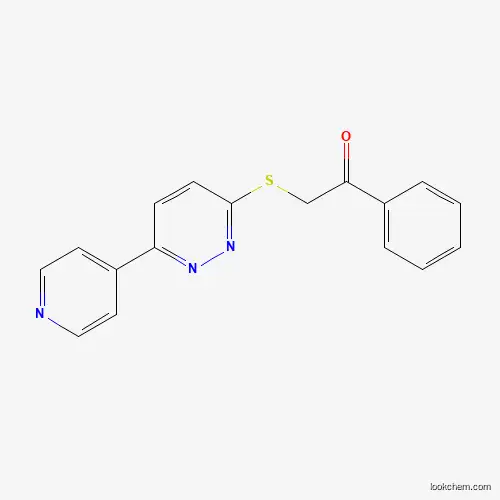 Molecular Structure of 896058-17-6 (1-Phenyl-2-(6-pyridin-4-ylpyridazin-3-yl)sulfanylethanone)