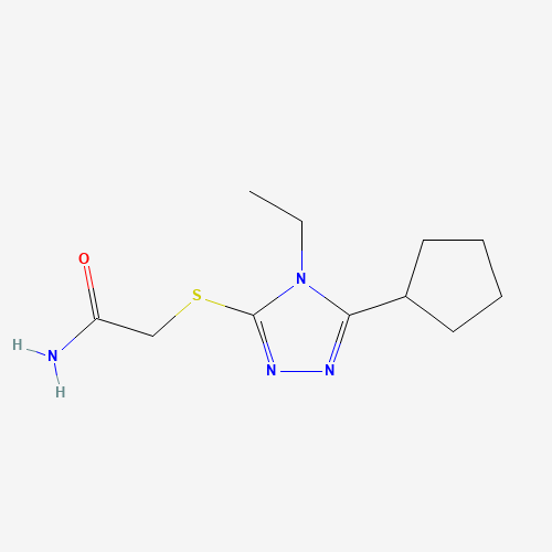 Molecular Structure of 899004-35-4 (2-[(5-cyclopentyl-4-ethyl-4H-1,2,4-triazol-3-yl)sulfanyl]acetamide)