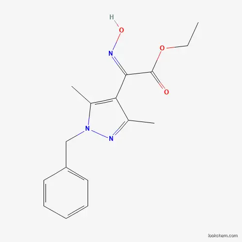 Molecular Structure of 956567-90-1 (Ethyl (alphaZ)-alpha-(hydroxyimino)-3,5-dimethyl-1-(phenylmethyl)-1H-pyrazole-4-acetate)
