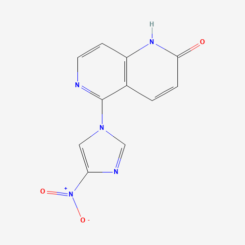 Molecular Structure of 105277-16-5 (5-(4-Nitro-1H-imidazol-1-yl)-1,6-naphthyridin-2(1H)-one)