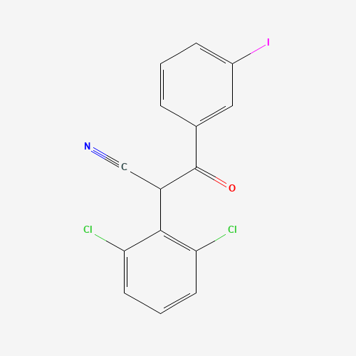 Molecular Structure of 1094395-95-5 (alpha-(2,6-Dichlorophenyl)-3-iodo-beta-oxobenzenepropanenitrile)
