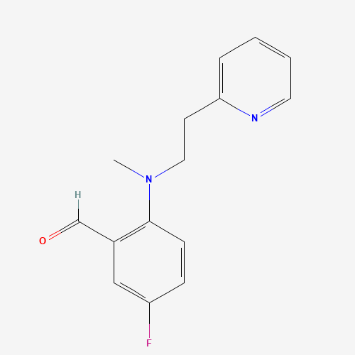 Molecular Structure of 1096880-72-6 (5-Fluoro-2-[methyl[2-(2-pyridinyl)ethyl]amino]benzaldehyde)