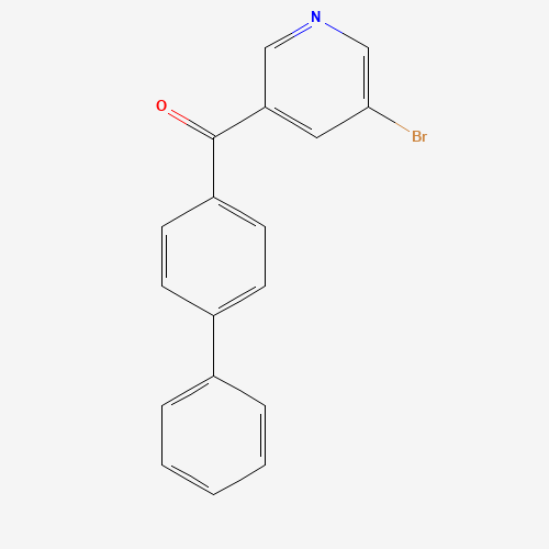 Molecular Structure of 1097034-23-5 ([1,1'-Biphenyl]-4-yl(5-bromo-3-pyridinyl)methanone)