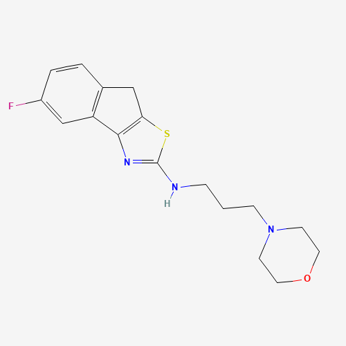 Molecular Structure of 111538-48-8 (N-(3-Morpholinopropyl)-5-fluoro-8H-indeno[1,2-d]thiazol-2-amine)