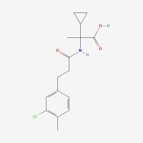 Molecular Structure of 1152818-91-1 (alpha-[[3-(3-Chloro-4-methylphenyl)-1-oxopropyl]amino]-alpha-methylcyclopropaneacetic acid)