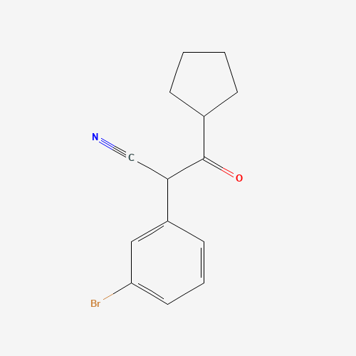 Molecular Structure of 1154385-38-2 (Benzeneacetonitrile, 3-bromo-alpha-(cyclopentylcarbonyl)-)