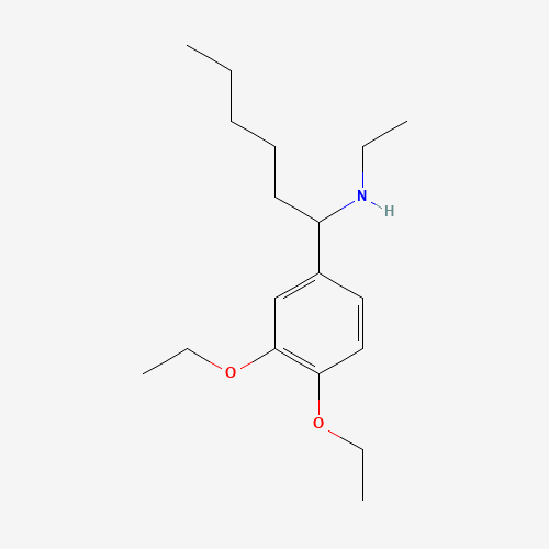 Molecular Structure of 1154397-89-3 (Benzenemethanamine, 3,4-diethoxy-N-ethyl-alpha-pentyl-)