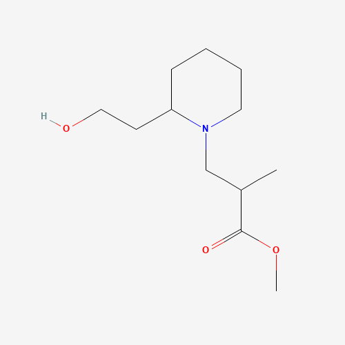 Molecular Structure of 1216189-30-8 (Methyl 2-(2-hydroxyethyl)-alpha-methyl-1-piperidinepropanoate)
