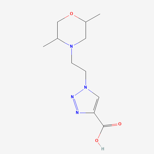 Molecular Structure of 1216229-50-3 (1-[2-(2,5-Dimethyl-4-morpholinyl)ethyl]-1H-1,2,3-triazole-4-carboxylic acid)